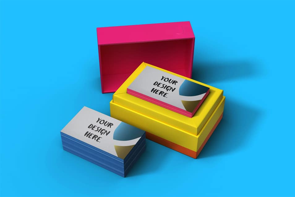 Stacks of Business Cards Mockup