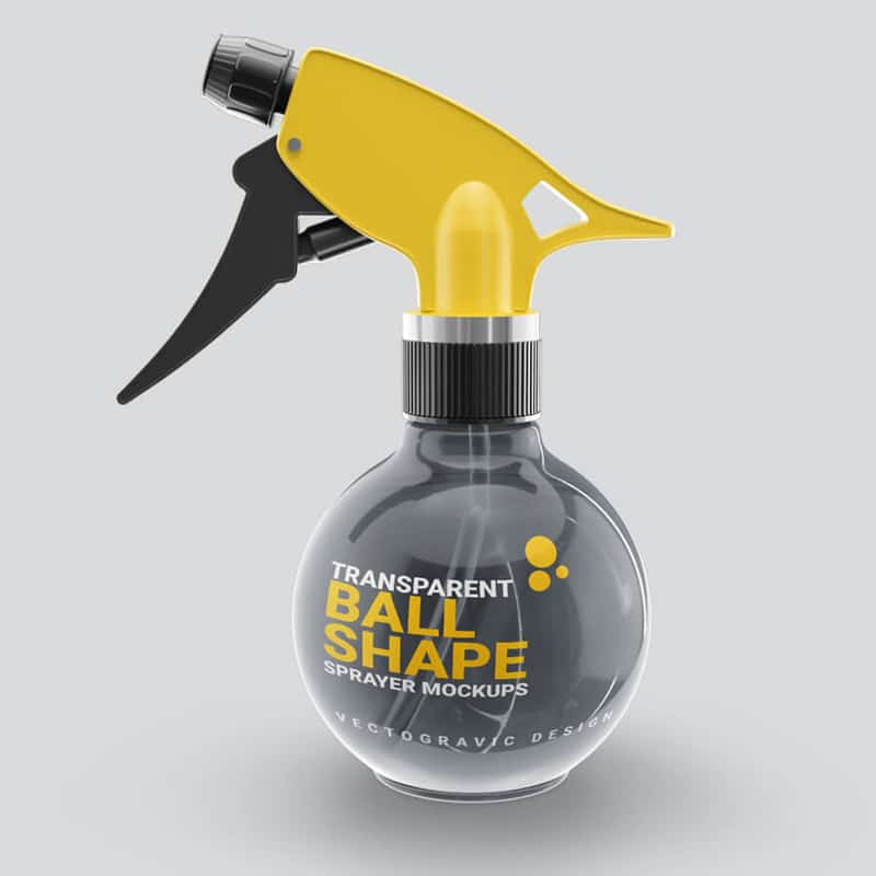Transparent Plastic Bottle Spray Mockups