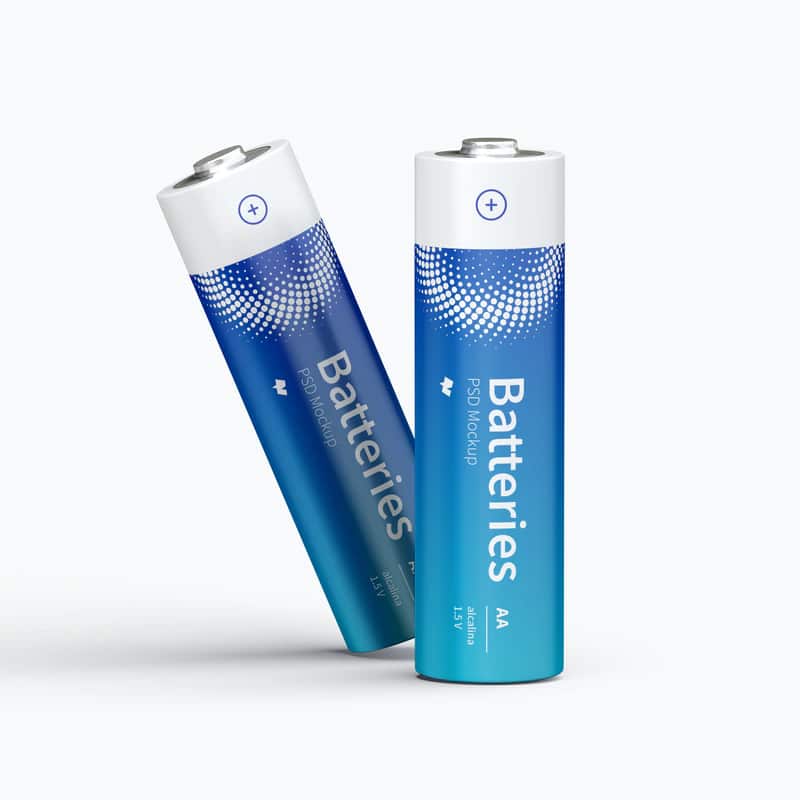 Two AA Batteries Mockup