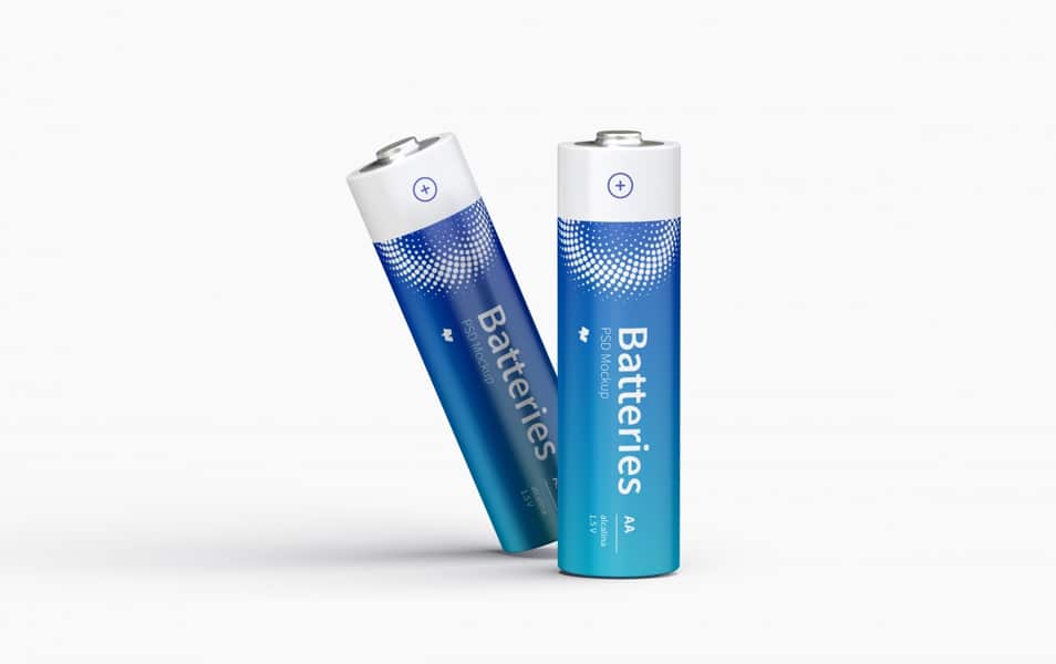 Two AA Batteries Mockup