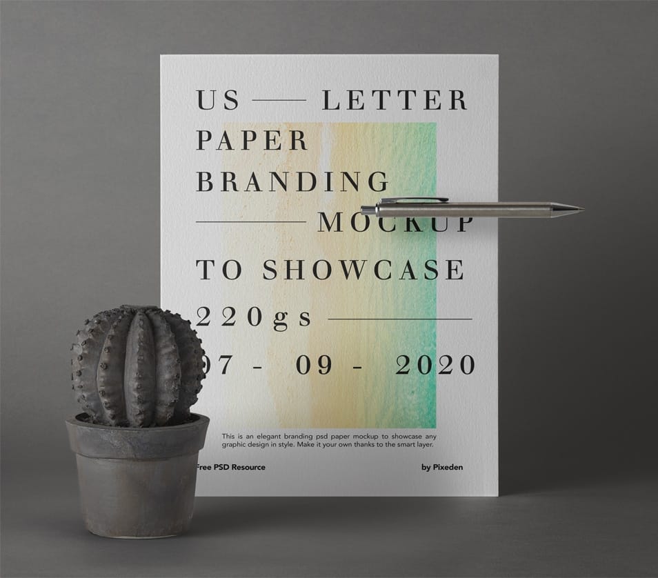 US Letter Brand Paper Mockup
