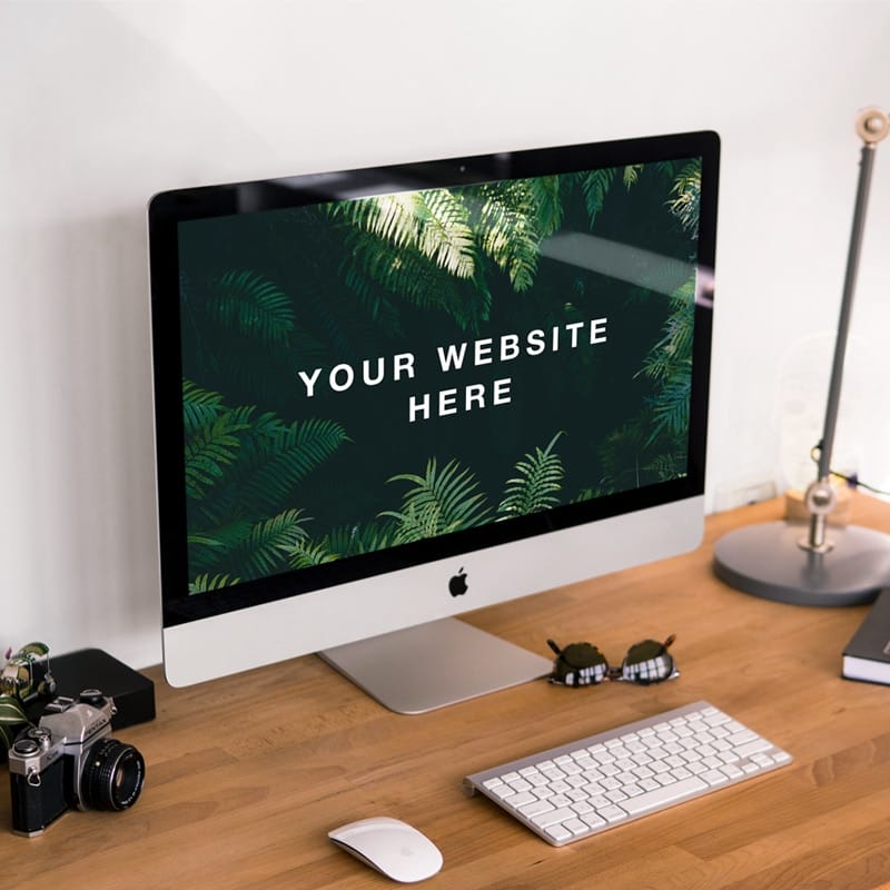iMac on Desk PSD Mockup