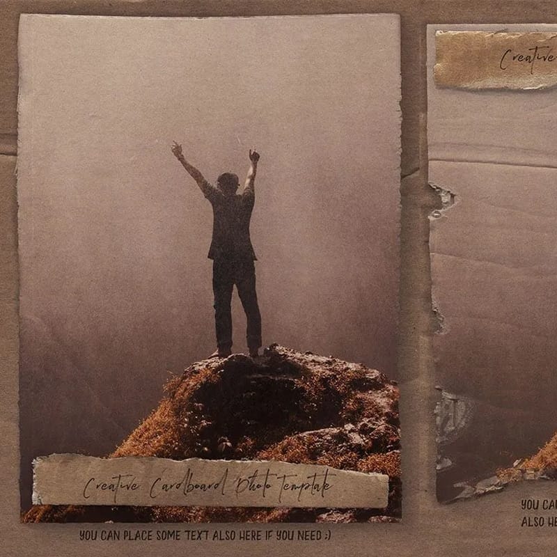 2 Free Cardboard Photo Mockups