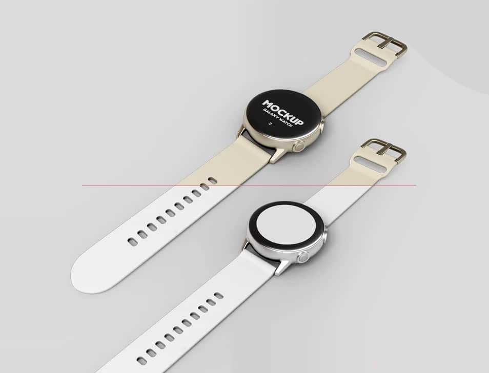 2 Free Galaxy Watch Mock-ups in PSD