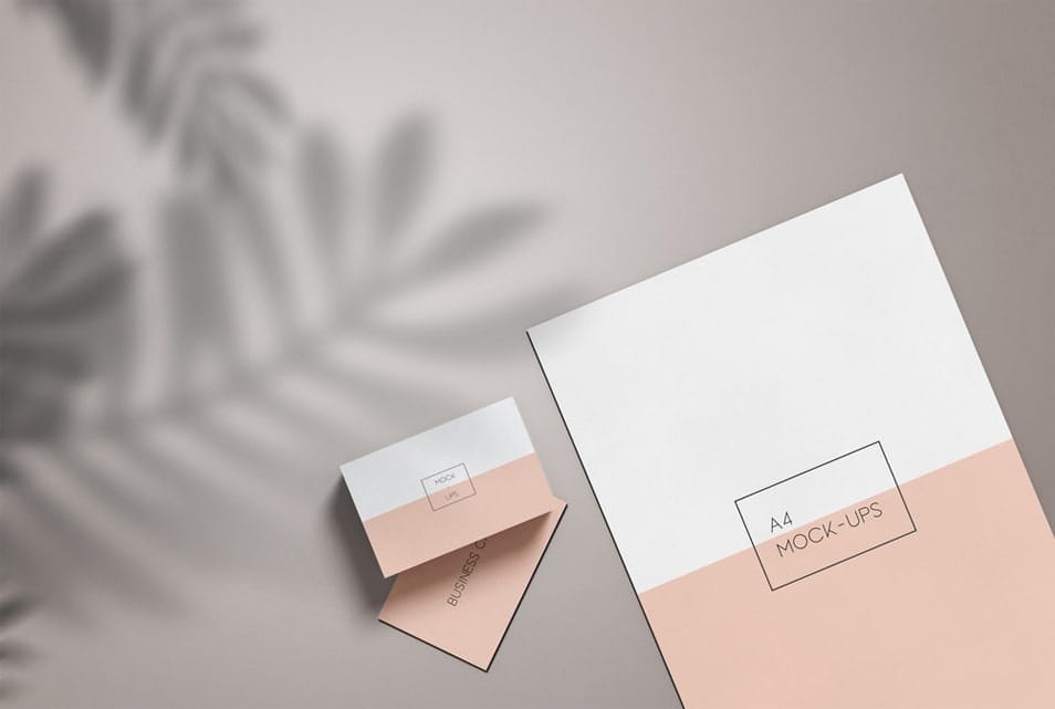 A4 Paper & Business Card Mockup