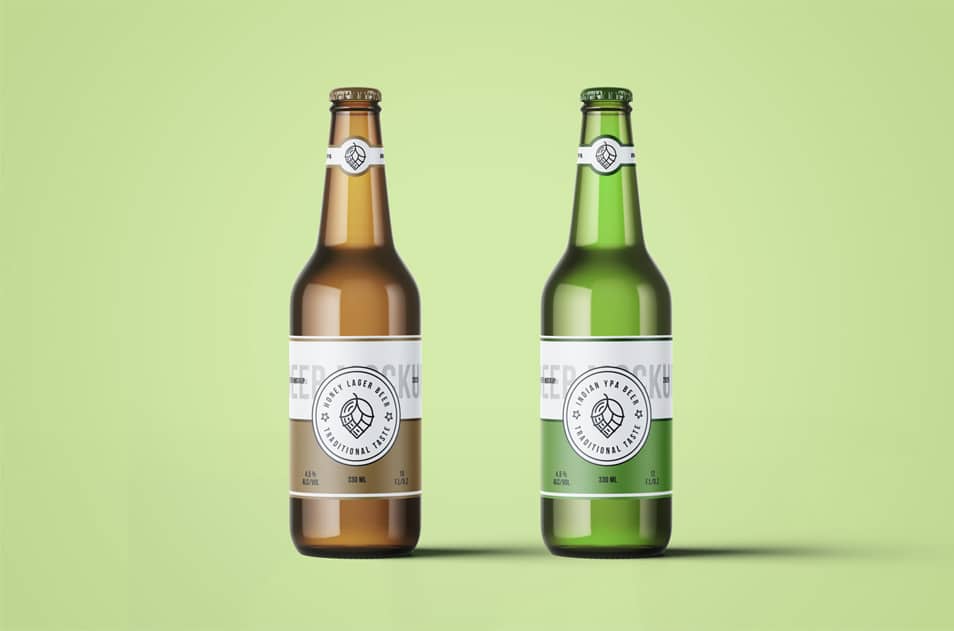 Beer Bottles Mockup