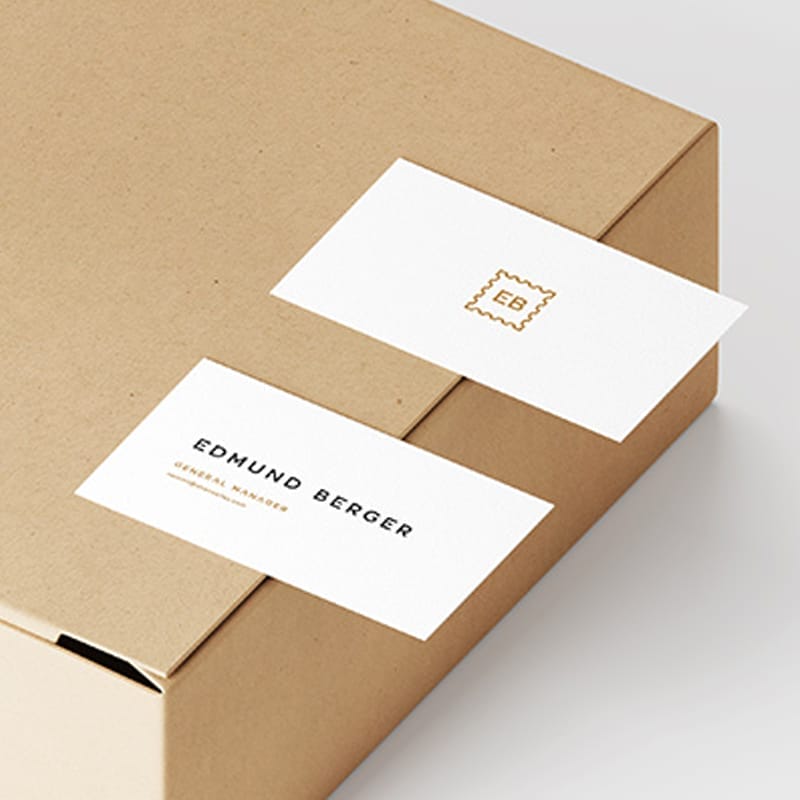 Business Cards On Box