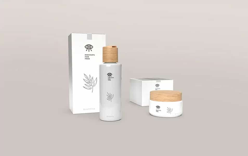 Cosmetic Packaging Set Mockup