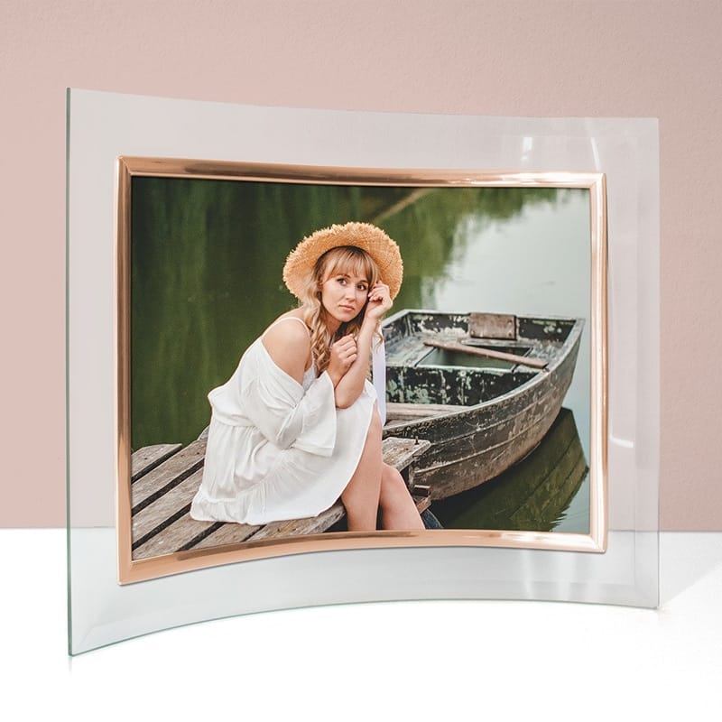 Curved Glass Photo Frame Mockup