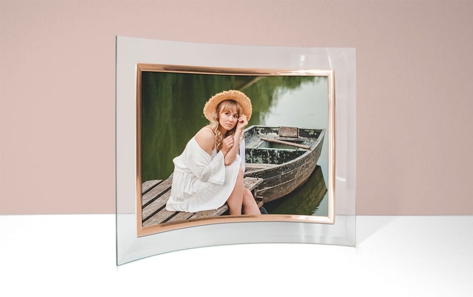 Curved Glass Photo Frame Mockup