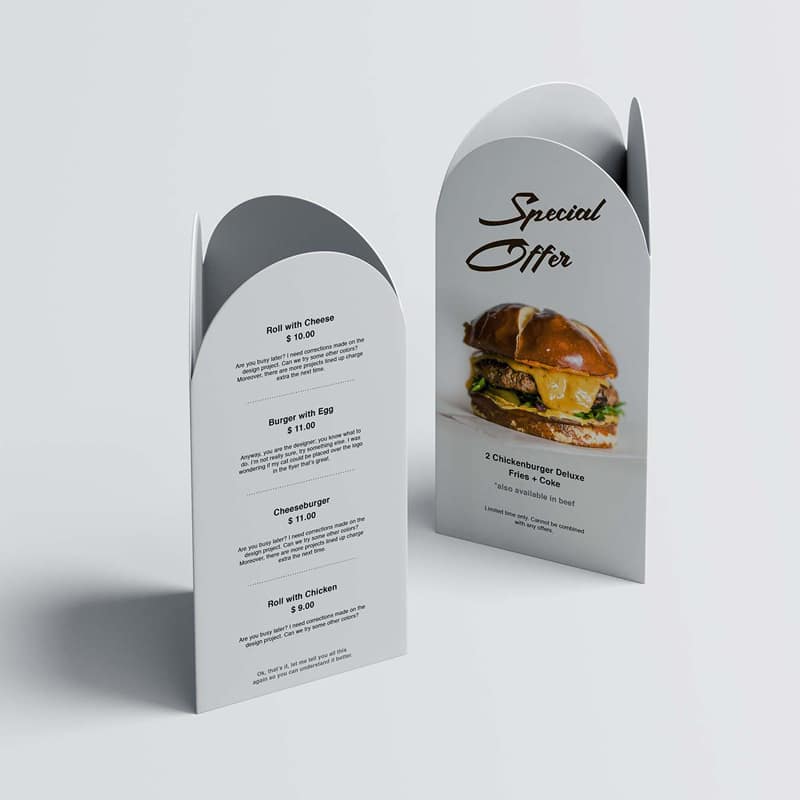 Curved Top Table Tent Mockup