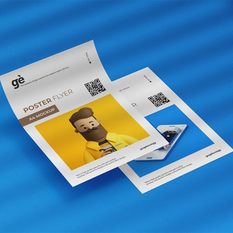 Double A4 Flyer Poster Mockup