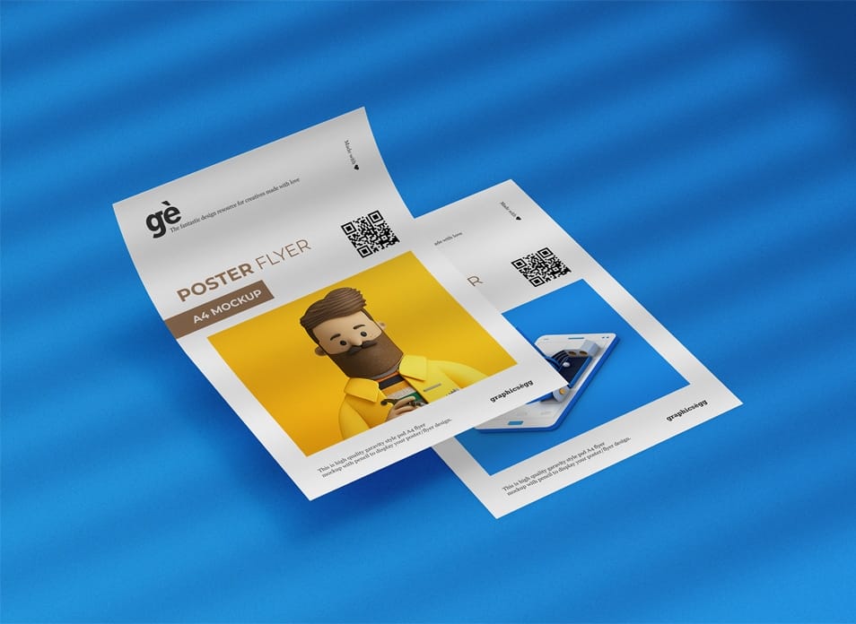 Double A4 Flyer Poster Mockup