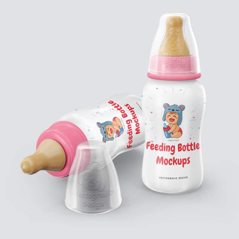 Flexible Stream Line Feeding Bottle Mockups