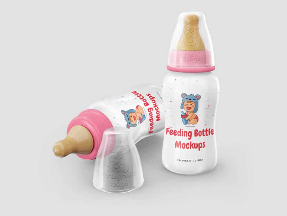 Flexible Stream Line Feeding Bottle Mockups