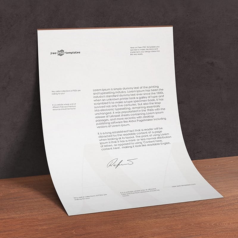 Free A4 Paper Mock-up in PSD