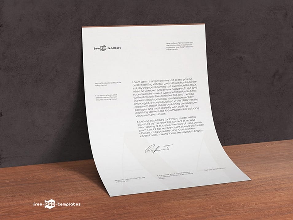 Free A4 Paper Mock-up in PSD