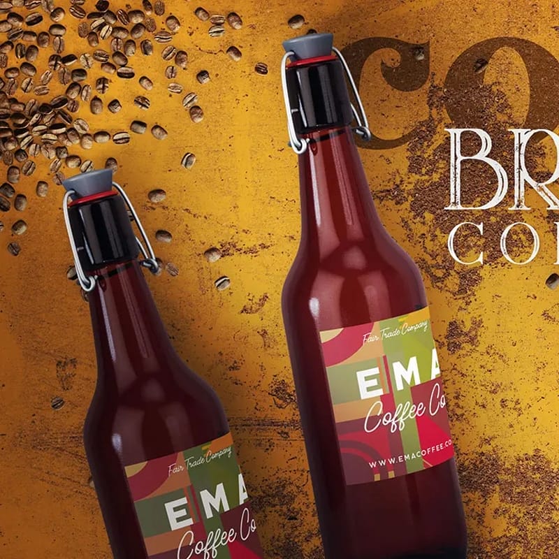 Free Bottle Coffee Mockup