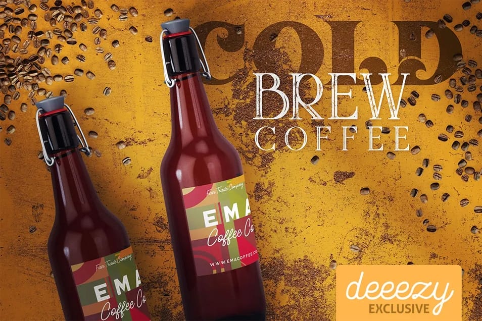 Free Bottle Coffee Mockup