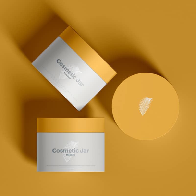 Free Brand Cosmetic Jars Mockup