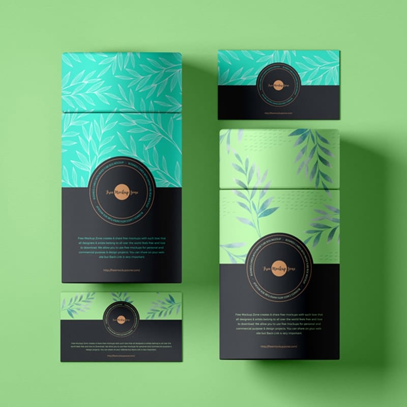 Free Business Cards With Paper Tube Box Mockup