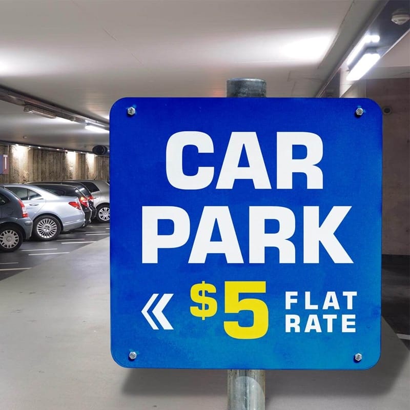 Free Car Parking Signage Mockup PSD