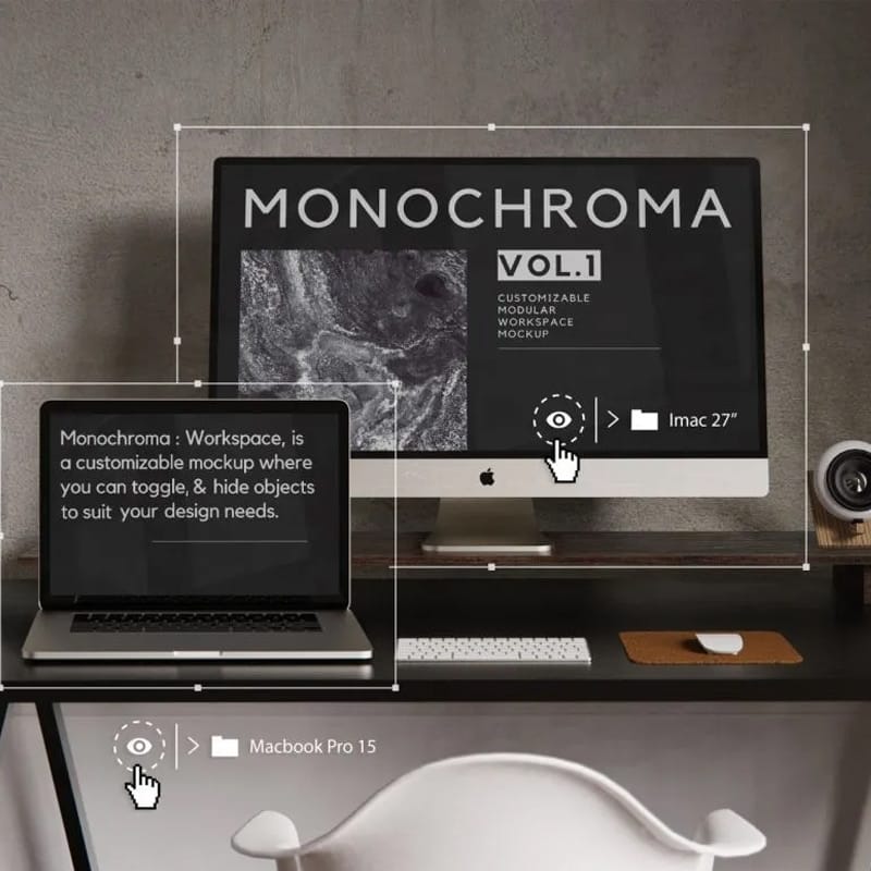 Free Customizable Workspace Mockup