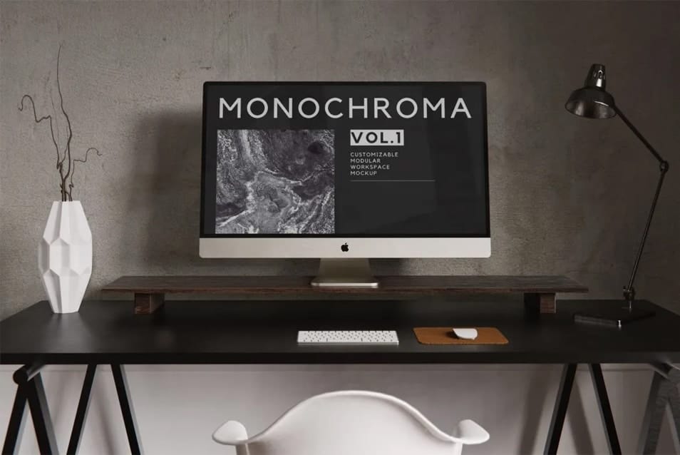 Free Customizable Workspace Mockup