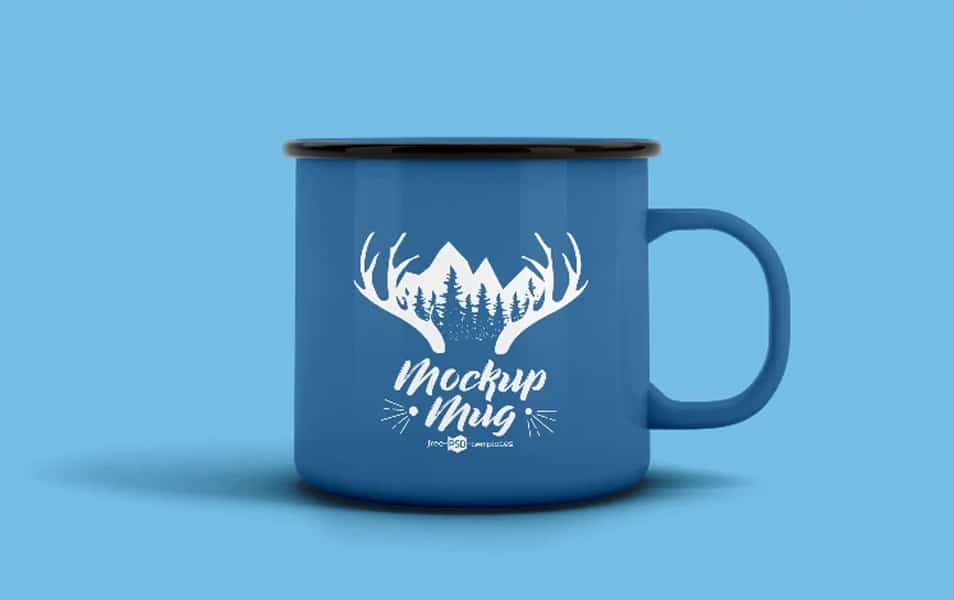 Free Enamel Mug Mockup Set