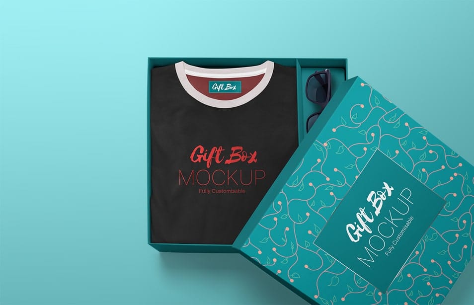 Free Gift Box Mockup