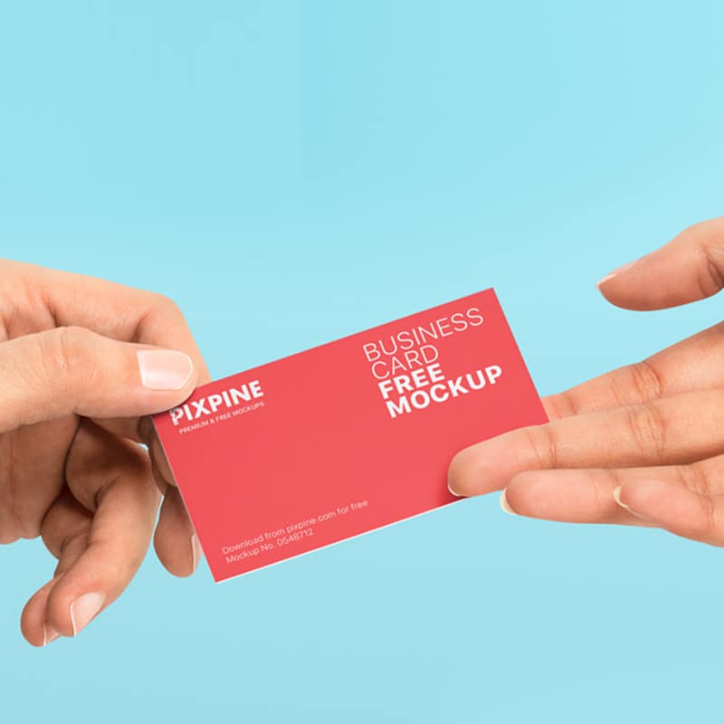 Free Hands Holding Business Card Mockup