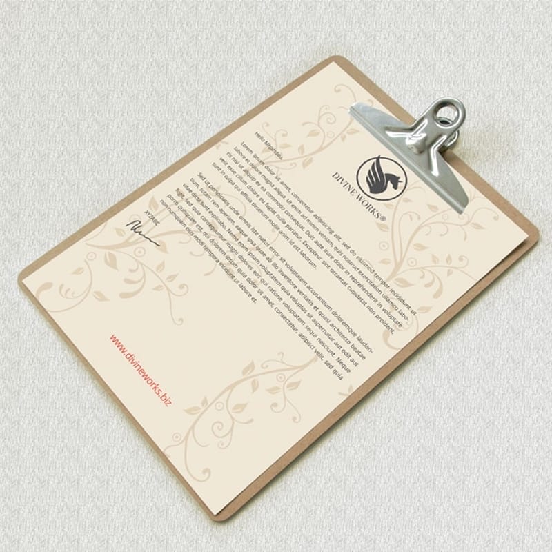 Free Letterhead On Clipboard Mockup