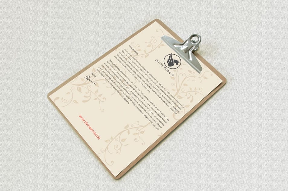 Free Letterhead On Clipboard Mockup