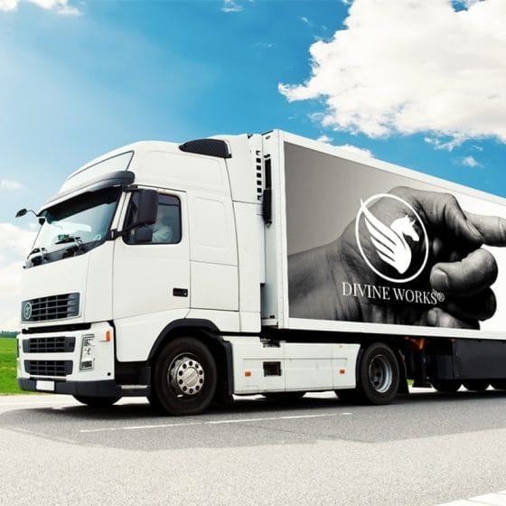 Free Lorry Truck Vehicle Graphics Mockup