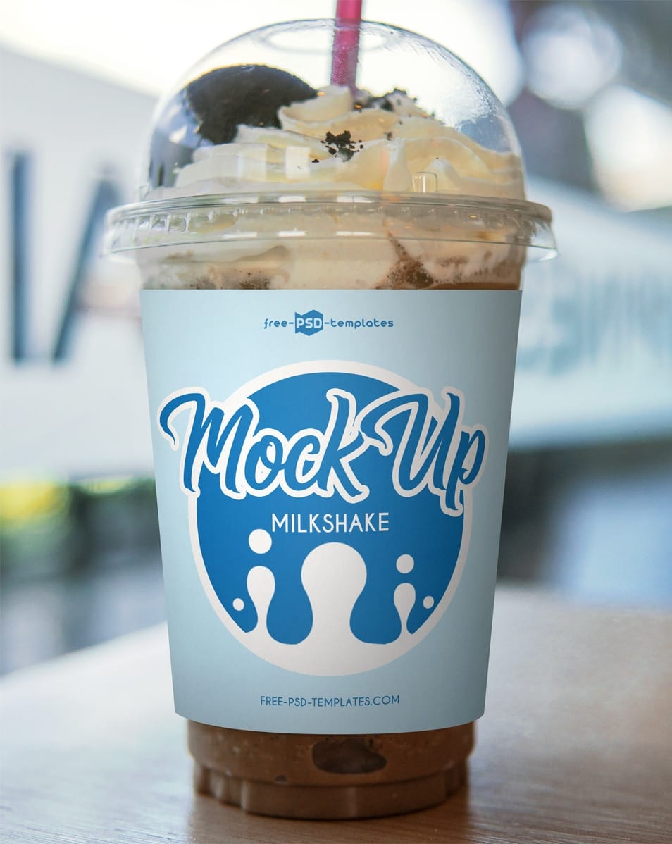 Free Milkshake Mock-up in PSD