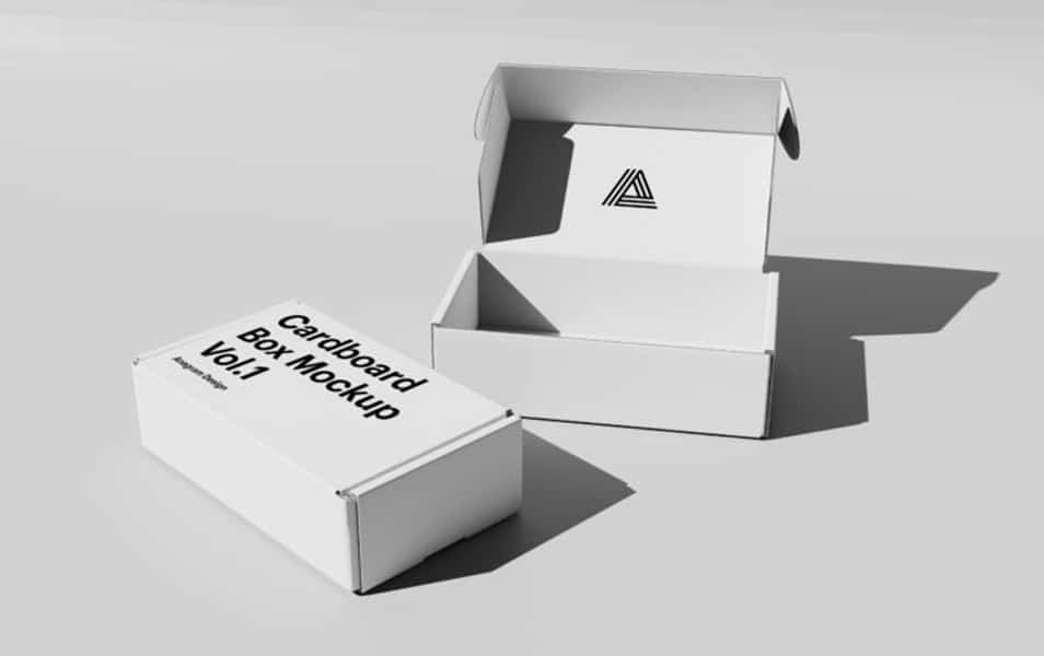 Free Mockup Cardboard Box Mockup