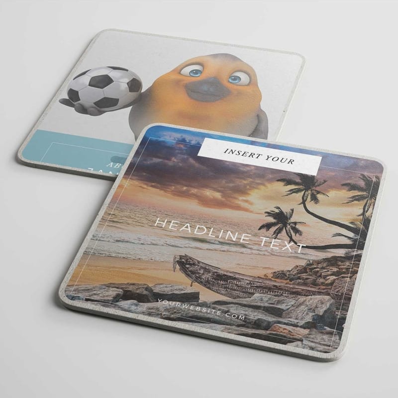 Free Paper Coasters Design Mockup