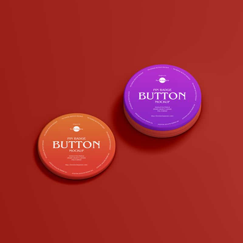 Free Pin Badge Button Mockup