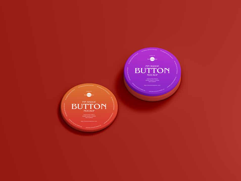 Free Pin Badge Button Mockup