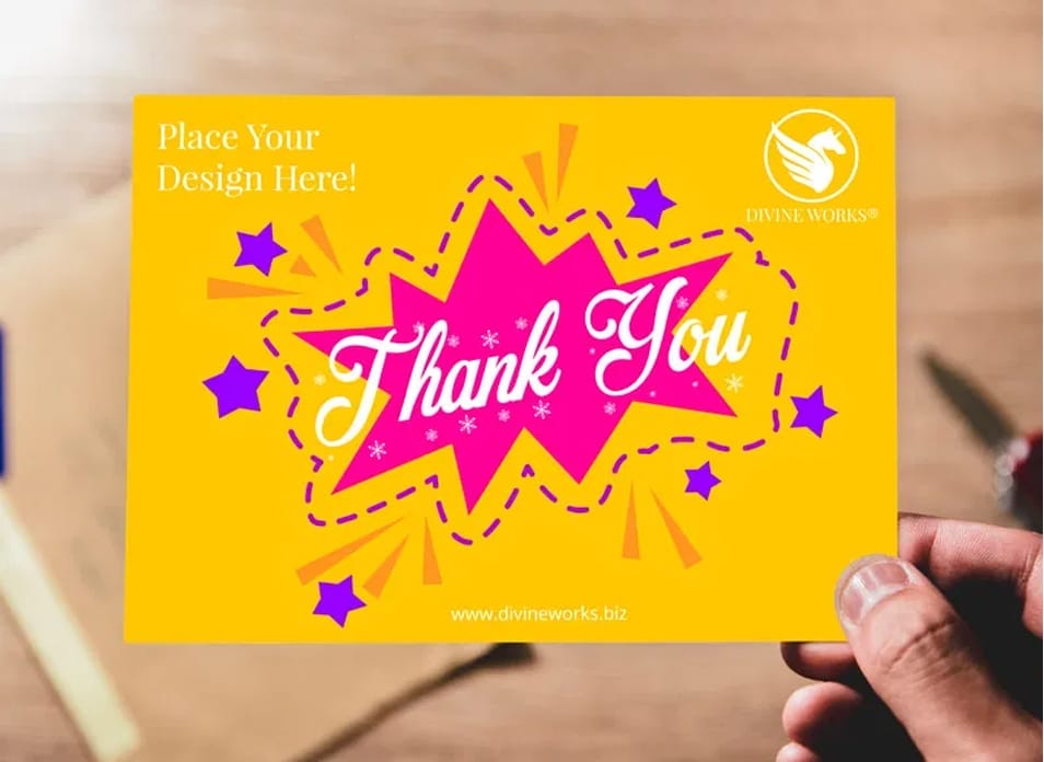 Free Postcard In Hand Mockup