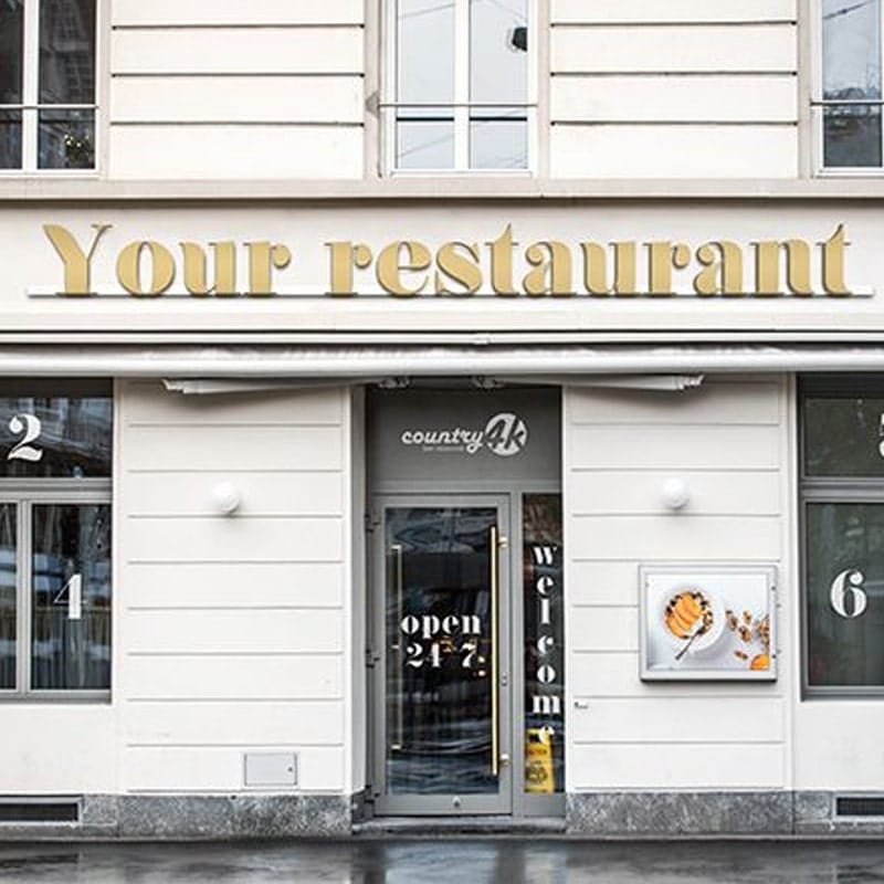 Free Restaurant Facade MockUp