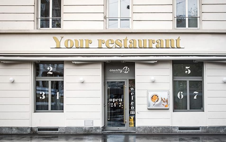 Free Restaurant Facade MockUp