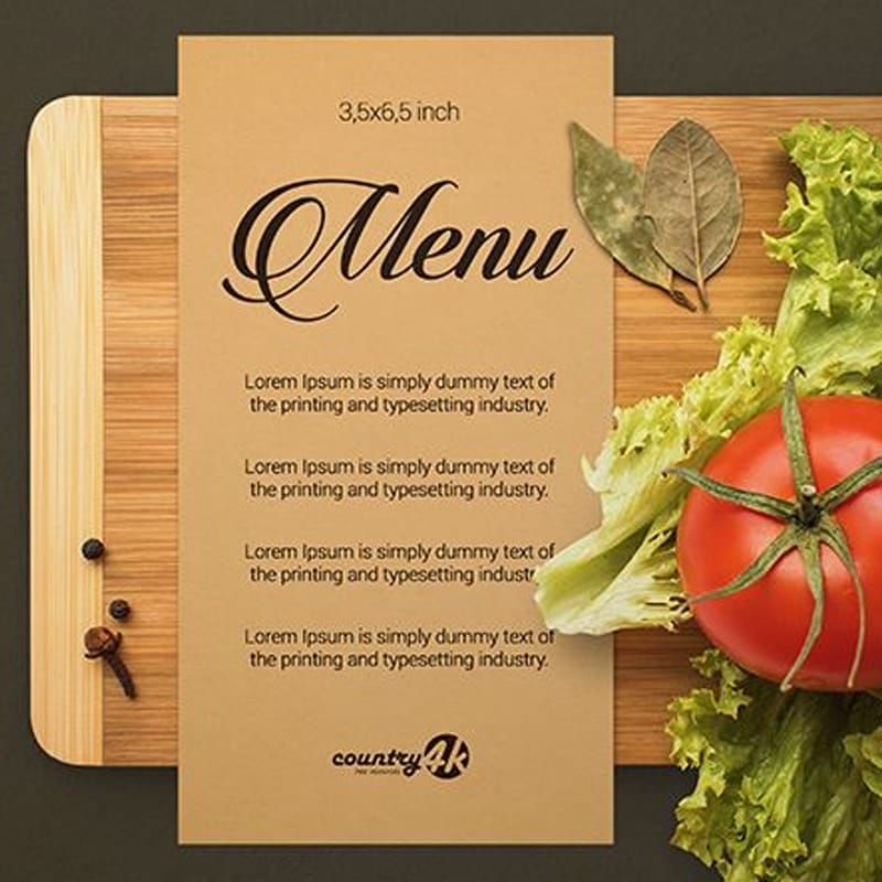 Free Restaurant Menu MockUp