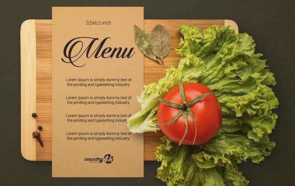 Free Restaurant Menu MockUp