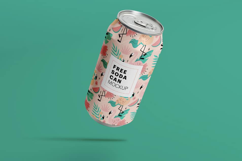 Free Soda Can Mockup