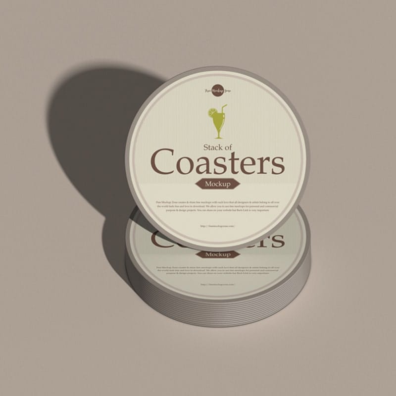 Free Stack of Coasters Mockup