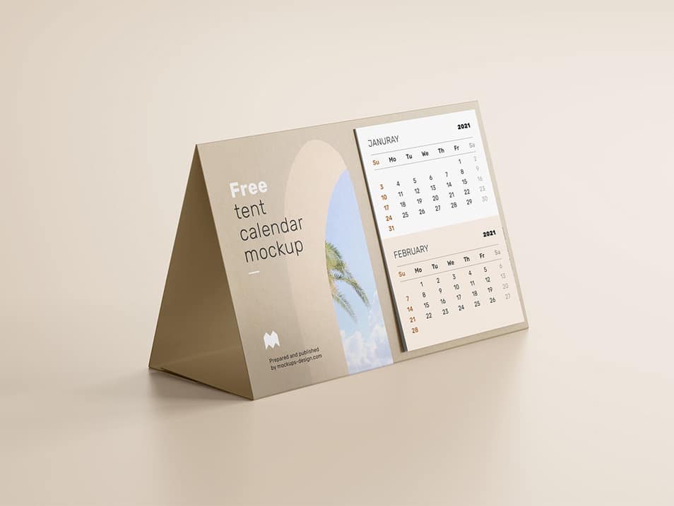 Free Tent Calendar Mockup