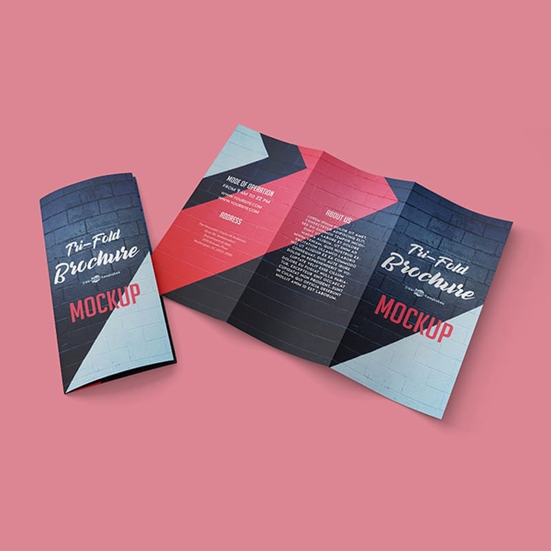 Free Tri-Fold Brochures Mockups