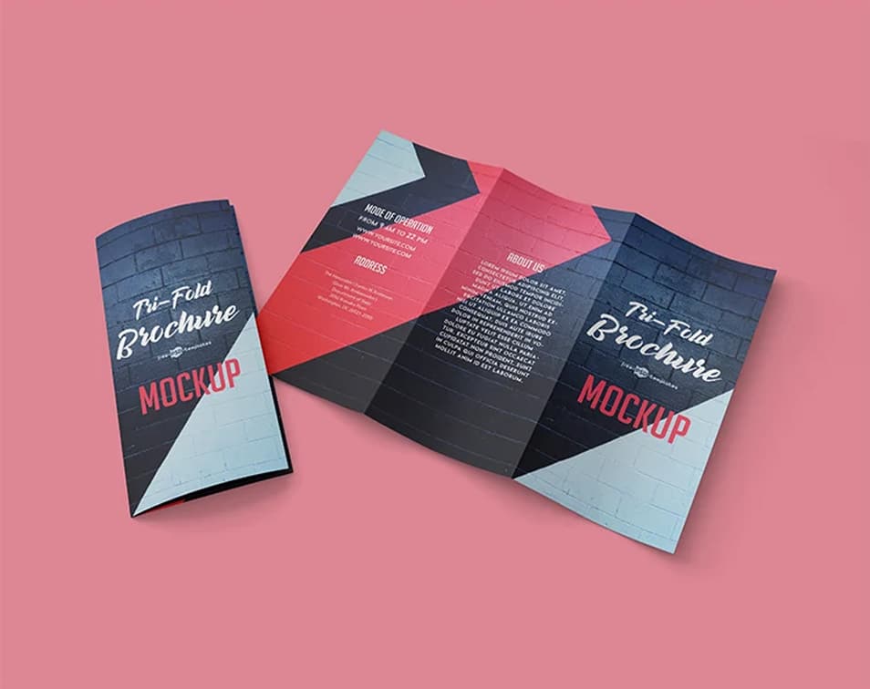 Free Tri-Fold Brochures Mockups