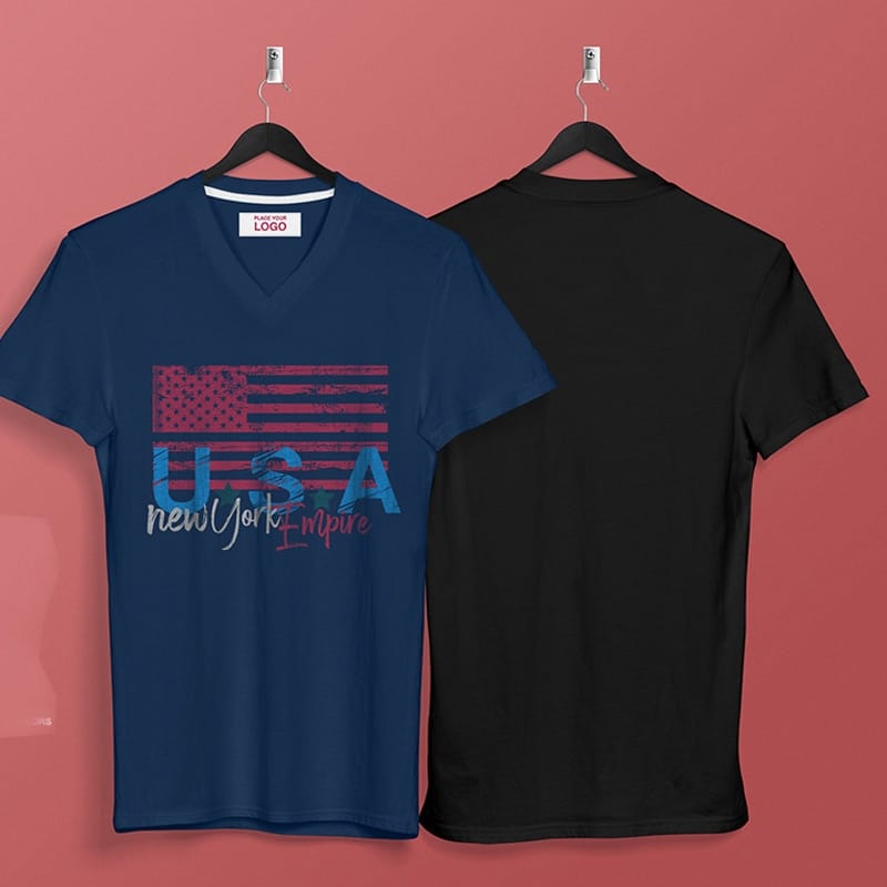 Free V Neck T-Shirt Mockup